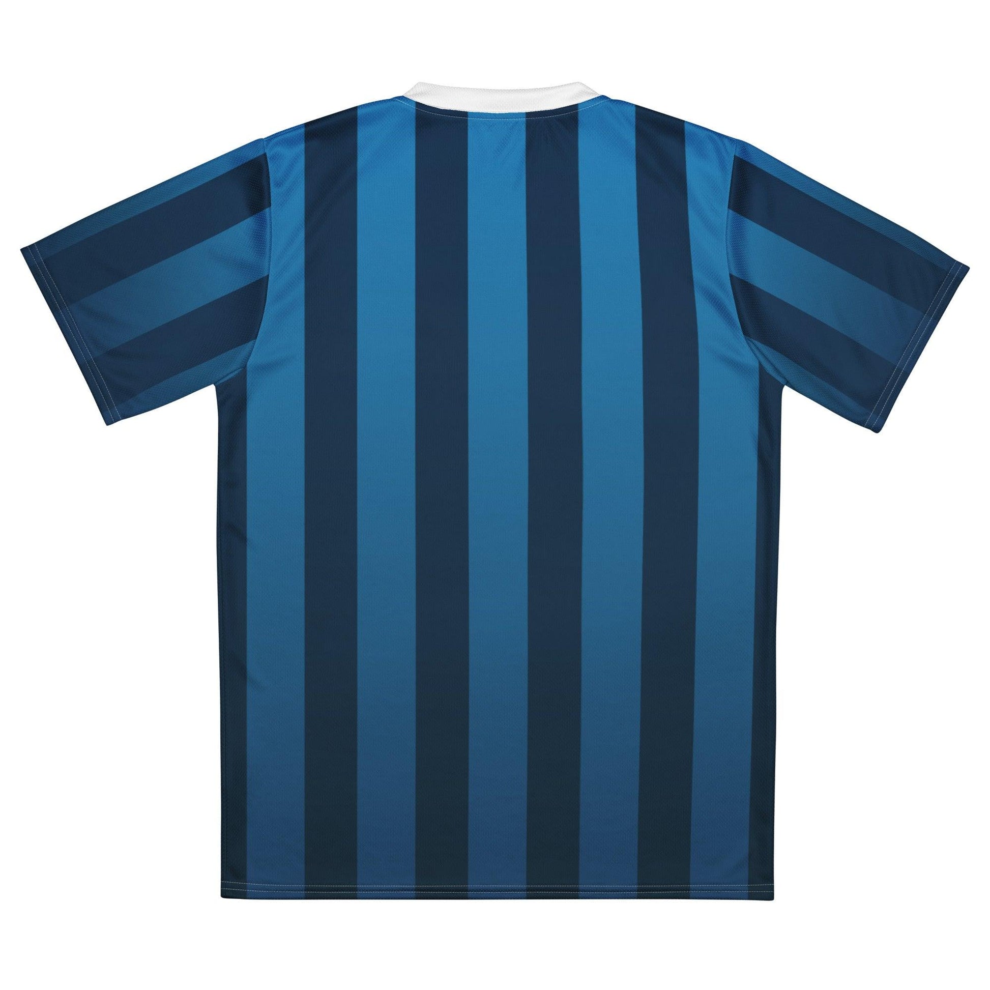 EK voetbalshirt 2024 - Italy Azzurri Blauw Gestreept achterkant plat op tafel