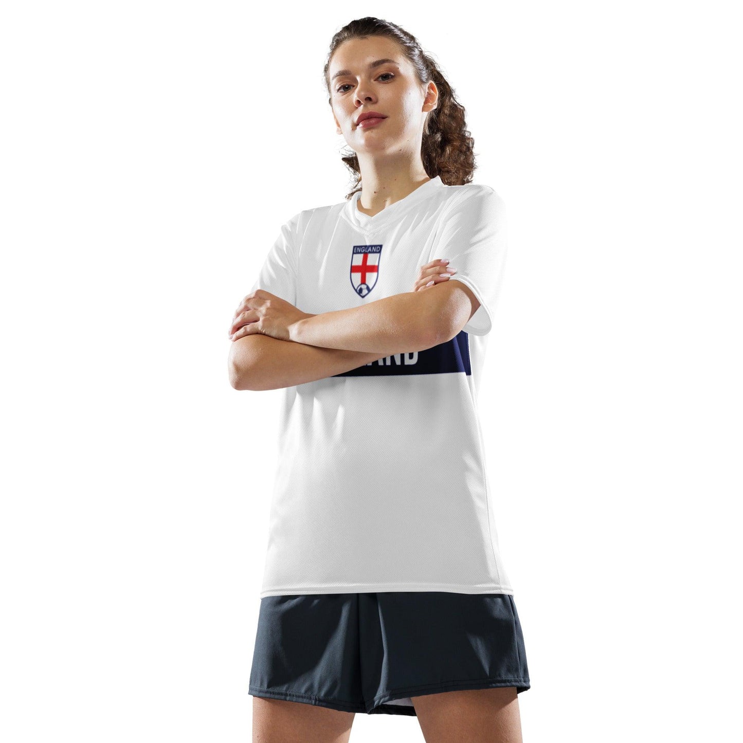 Wit Engeland Voetbalshirt met Blauwe balk - EK 2024 uitvoering