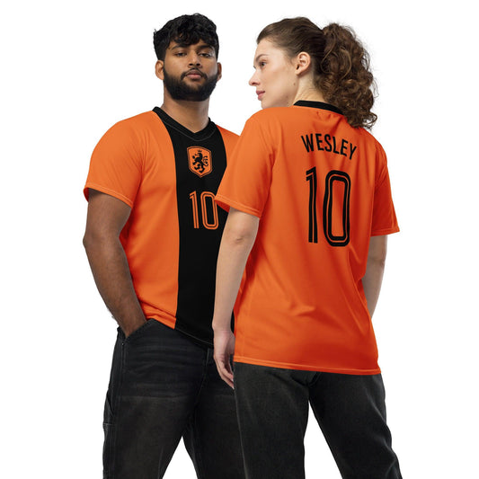 Oranje Zwart Voetbalshirt met bedrukking voor EK 2024