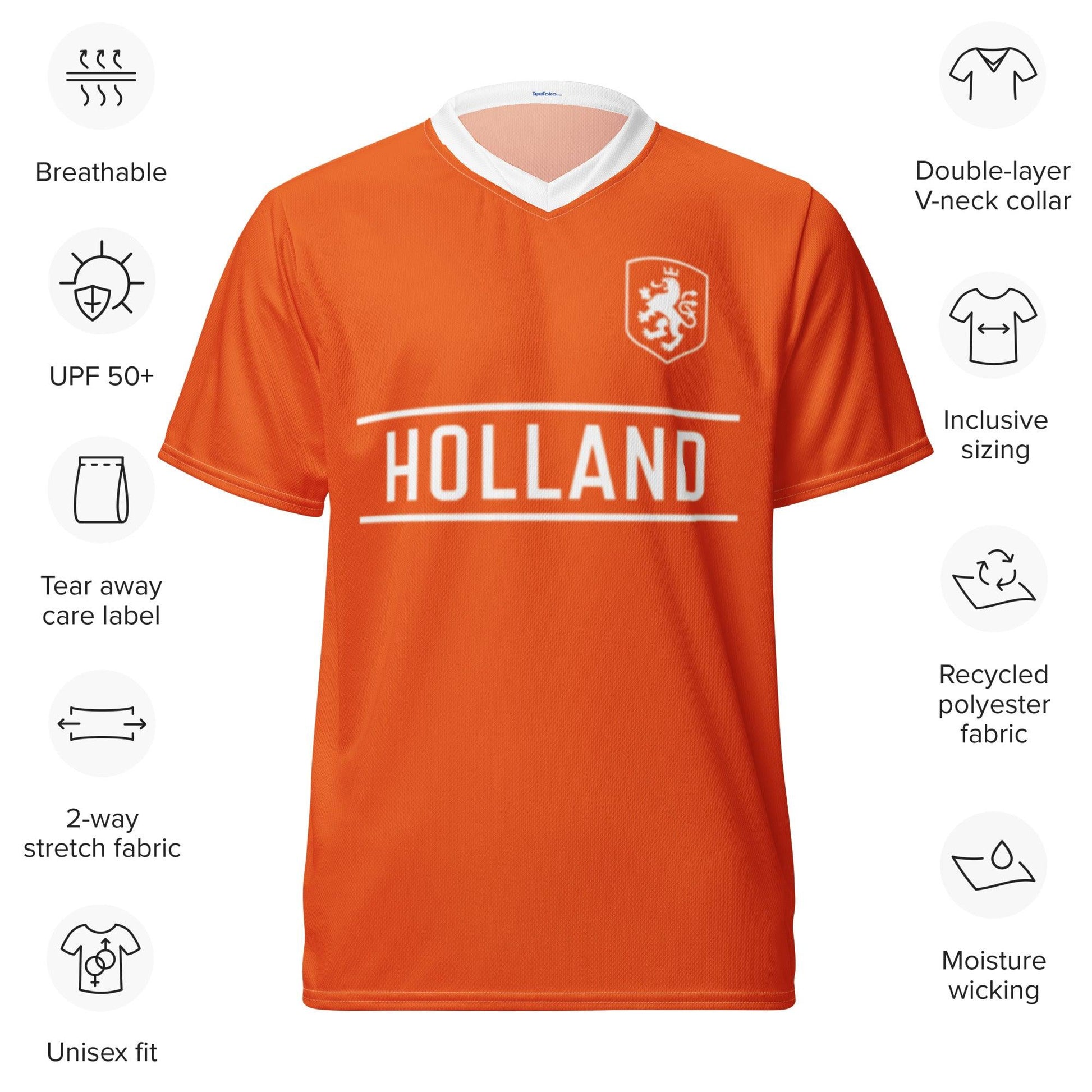 Nederlands Elftal voetbalshirt thuis voor het EK 2024 - Oranje Replica Shirt - Volwassenen - detailweergave