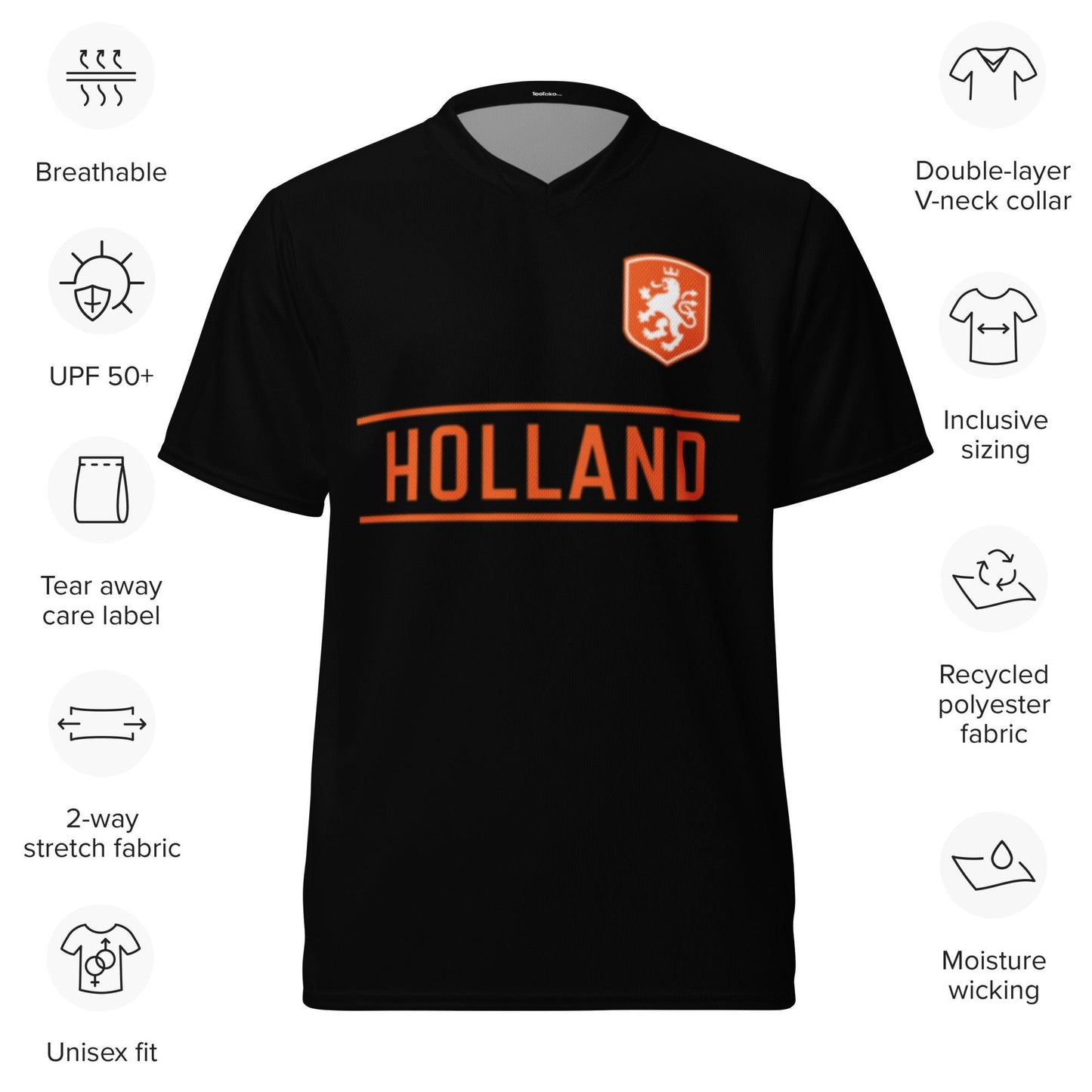 Zwarte Replica Holland 2012 inspired Voetbalshirt - EK 2024