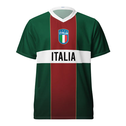 Klassiek Italiaans Voetbalshirt - EK 2024 - Groen met Rood