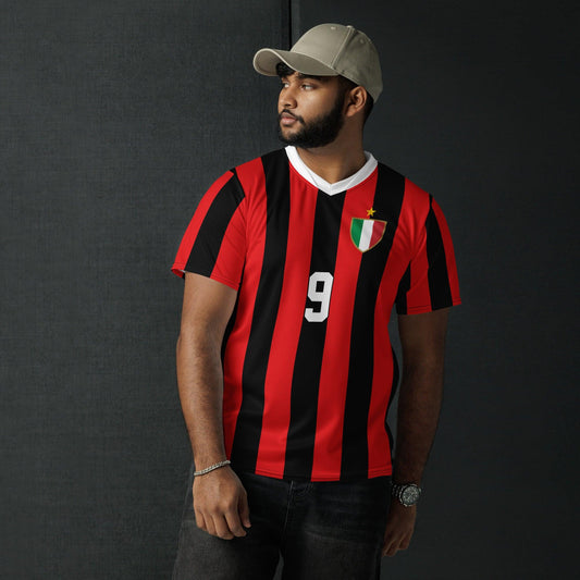 Voetbalshirt AC Milan - San Marco 9 - Retro Shirt - Rood Zwart